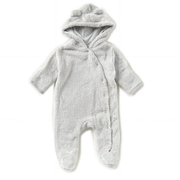 Starting Out Fuzzy Gray Onesie w/ Bear Ears on Hood, NWT!! - Picture 1 of 5